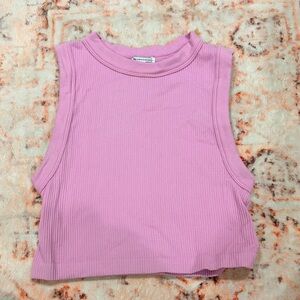 Zara Women’s Sleeveless Pink Ribbed Top